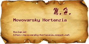 Movovarsky Hortenzia névjegykártya